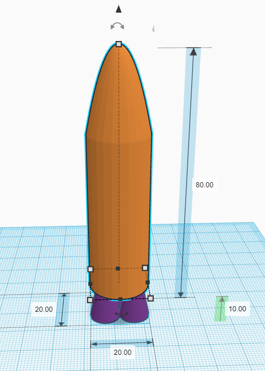 The Tinkercad Workplane displaying the shapes as described in the text.