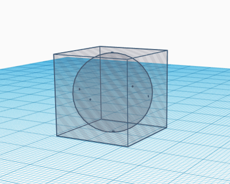 A hollow sphere inside a hollow cube