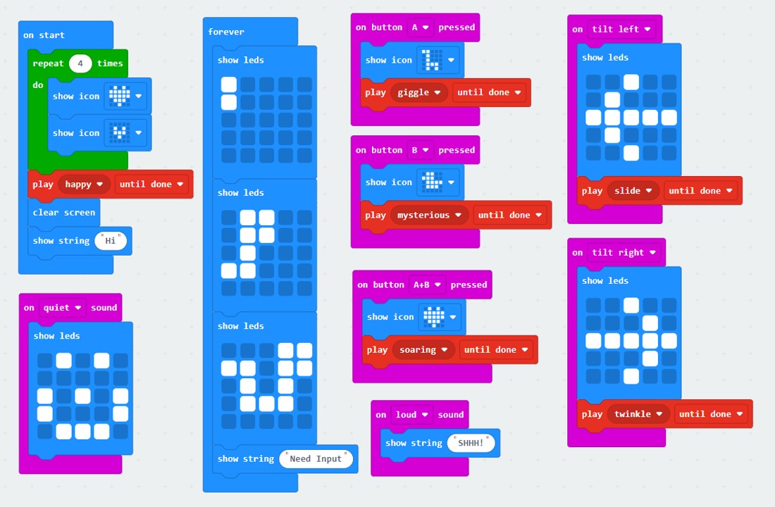 Different 'play sound until done' blocks have been added to both the tilt input sections.