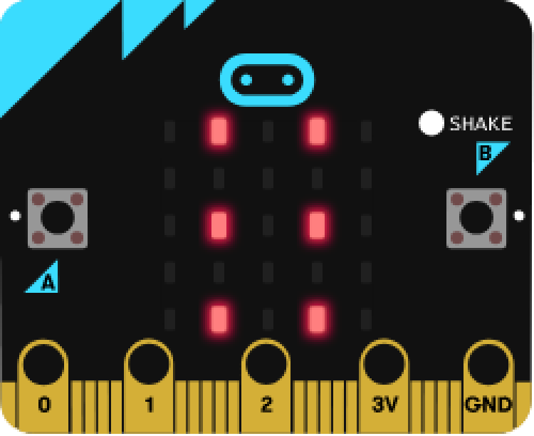 The screen six LEDs lit in a rectangle.