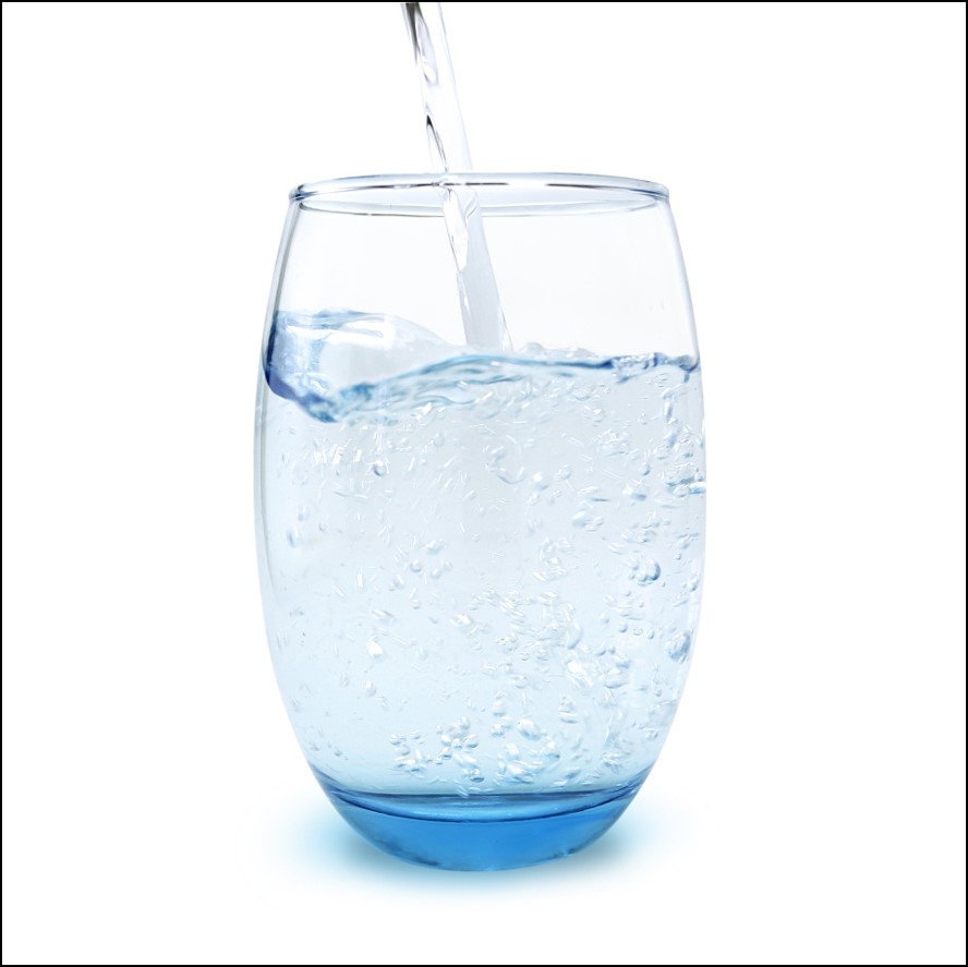 a glass of water
