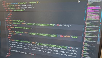 A photo of a webpage editor