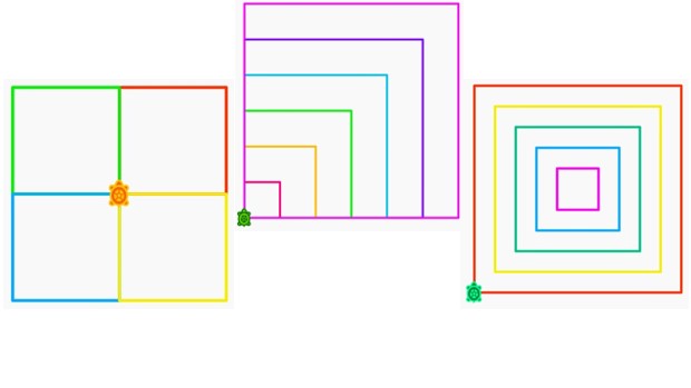 Colourful patterns made of squares