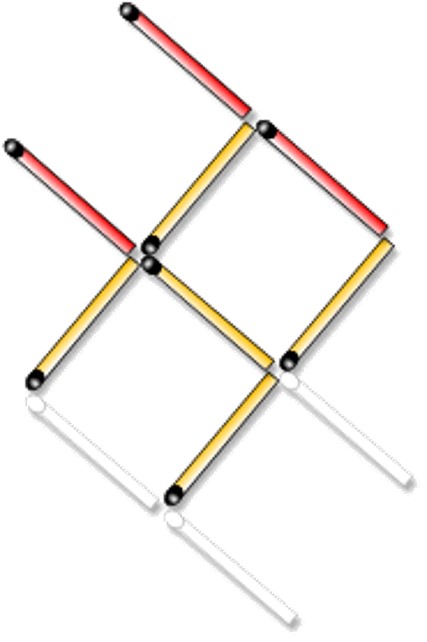 By moving the lowest three matchsticks that are angled from top left to bottom right up to the next available connection (keeping their orientation) the fish effect is reversed