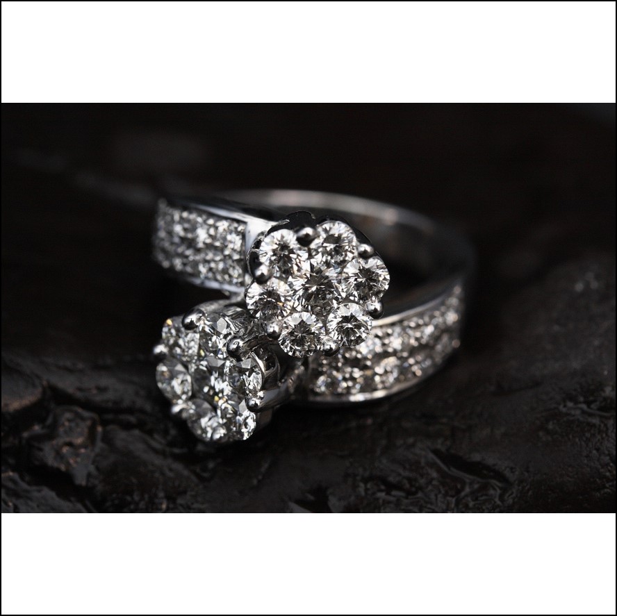 A diamond encrusted ring