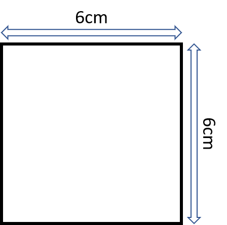 A square with sides 6cm in length