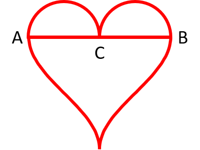 A combination of the above to form a shape recognisable as a heart symbol