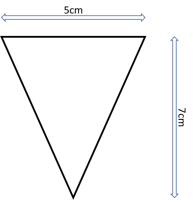 a triangle with parameters to meet this step